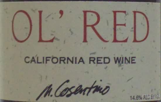 cosentino winery nv ol" red, california, usa红酒