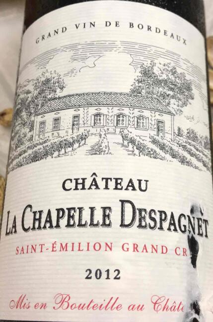 2012 chateau la chapelle despagnet, saint-emilion