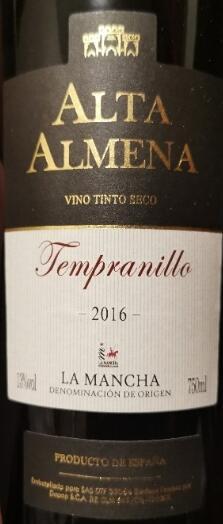 alta almena tempranillo, la mancha, spain红酒评分