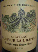 贝尔维尤拉沙佩勒干红葡萄酒chateau bellevue la chapelle