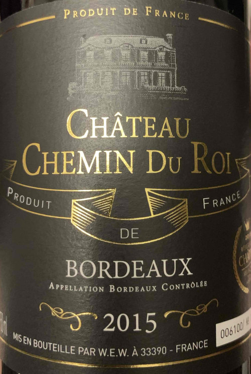 2015 chateau chemin du roi, bordeaux, france