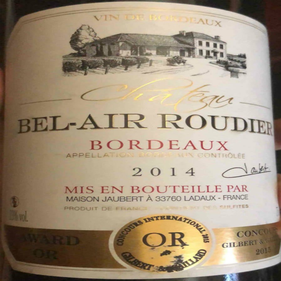 2014 chateau bel-air roudier bordeaux france