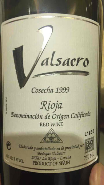 valsacro cosecha red, rioja, spain红酒|葡萄酒||名