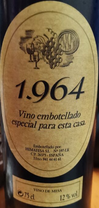 1964vinoembotelladoespecialparaestacasa