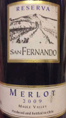 san fernando merlot, maule valley, chile红酒|葡萄