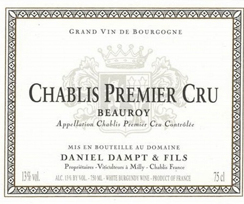 Domaine Daniel Dampt Fils Beauroy Chablis 1er Cru France 丹普父子酒庄葡萄酒