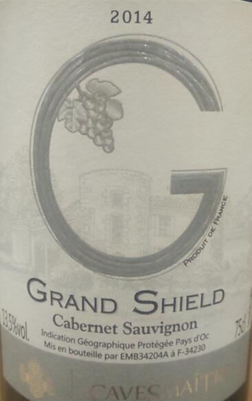 cavesmaitre grand shield cabernet sauvignon france红酒评分|葡萄