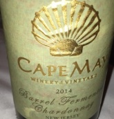 五月角霞多麗干白葡萄酒（橡木桶發(fā)酵）(Cape May Barrel Fermented Chardonnay, New Jersey, USA)