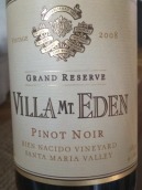 伊甸園特級(jí)珍藏黑皮諾干紅葡萄酒（圣瑪利亞谷）(Villa Mt. Eden Grand Reserve Pinot Noir, Santa Maria Valley, USA)