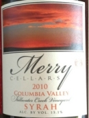 快活酒莊西拉干紅葡萄酒(Merry Cellars Syrah, Washington, USA)