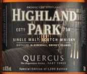 高原騎士櫟屬蘇格蘭單一麥芽威士忌(Highland Park Quercus Single Malt Scotch Whisky, Orkney, UK)
