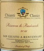 圣朱斯托酒莊巴倫科勒珍藏經(jīng)典基安帝紅葡萄酒(San Giusto a Rentennano Le Baroncole Riserva Chianti Classico DOCG, Tuscany, Italy)