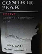 安第酒莊神鷹之峰珍藏干紅葡萄酒(Andean Vineyards Condor Peak Reserve Cabernet Sauvignon, Mendoza, Argentina)