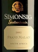 詩夢得弗蘭斯馬蘭珍藏干紅葡萄酒(Simonsig Frans Malan Reserve, Stellenbosch, South Africa)