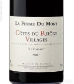 山間農(nóng)莊蓬南紅葡萄酒(La Ferme du Mont Le Ponnant, Cotes du Rhone Villages, France)