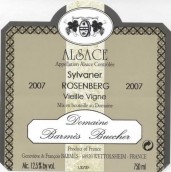 巴爾梅布徹羅森伯格老藤西萬尼白葡萄酒(Domaine Barmes-Buecher Sylvaner Rosenberg Vieilles Vignes, Alsace, France)