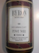 拜倫珍藏黑皮諾干紅葡萄酒(Byron Reserve Pinot Noir, Santa Barbara County, USA)