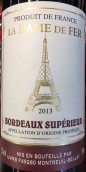 鐵塔之源酒莊紅葡萄酒(La Dame De Fer, Bordeaux Superieur, France)