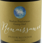 甘普霍夫酒莊復(fù)興白皮諾白葡萄酒(Markus Prackwieser Gump Hof Renaissance Weissburgunder Sudtirol-Alto Adige, Trentino-Alto Adige, Italy)