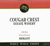 美洲獅酒莊梅洛干紅葡萄酒(Cougar Crest Winery Estate Merlot, Walla Walla Valley, USA)