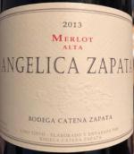 卡帝娜安吉莉卡阿尔塔梅洛红葡萄酒(Bodega Catena Zapata Angelica Zapata Alta Merlot, Mendoza, Argentina)