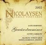 Nicolaysen Family Vineyards Alisos Vineyard Late Harvest Gewurztraminer, Santa Barbara County, USA