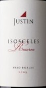 賈斯汀珍藏等腰干紅葡萄酒(Justin Vineyards & Winery Reserve Isosceles, Paso Robles, USA)