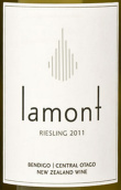 拉蒙特酒莊雷司令干白葡萄酒(Lamont Wines Riesling Bendigo, Central Otago, New Zealand)