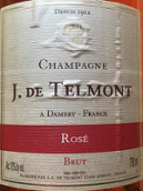 帝蒙香檳特釀極干型桃紅香檳(J. de Telmont Cuvee Grand Rose Brut, Champagne, France)