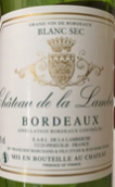 朗貝蒂酒莊波爾多干白葡萄酒(Chateau de la Lambertie Bordeaux Blanc Sec, Bordeaux, France)