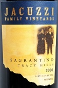 佳卡茲酒莊薩格蘭蒂諾紅葡萄酒(Jacuzzi Family Sagrantino, Tracy Hills, USA)