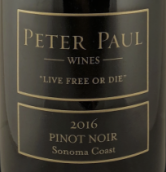 彼得保羅酒莊自由價(jià)更高黑皮諾干紅葡萄酒(Peter Paul Wines Live Free or Die Pinot Noir, Sonoma Coast, USA)