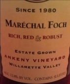 安克尼馬雷夏爾福煦干紅葡萄酒(Ankeny Marechal Foch, Willamette Valley, USA)