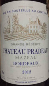 普拉多酒莊馬索干紅葡萄酒(Chateau Pradeau Mazeau, Bordeaux, Fance)