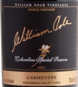 威廉姆·柯洛科倫芭茵特別珍藏佳美娜干紅葡萄酒(William Cole Columbine Special Reserve Carmenere, Colchagua Valley, Chile)