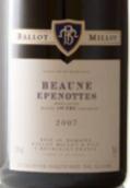 巴洛米約伊佩諾特（伯恩一級園）干紅葡萄酒(Domaine Ballot Millot Epenottes, Beaune 1er Cru, France)