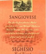 喜格士桑嬌維塞干紅葡萄酒(Seghesio Family Vineyards Sangiovese, Alexander Valley, USA)