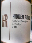 隱嶺酒莊55%斜坡赤霞珠干紅葡萄酒(Hidden Ridge Vineyard 55% Slope Cabernet Sauvignon, Sonoma County, USA)