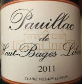 奧巴里奇城堡波雅克副牌紅葡萄酒(Le Pauillac de Chateau Haut-Bages Liberal, Haut-Medoc, France)