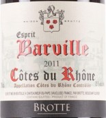 布諾特家族酒莊艾斯皮利特巴維爾紅葡萄酒(Brotte Esprit Barville, Cotes du Rhone, France)
