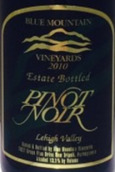 藍峰黑皮諾紅葡萄酒(Blue Mountain Vineyards Pinot Noir, Lehigh Valley, USA)