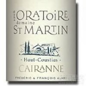 圣馬丁莊園上古斯蒂亞斯白葡萄酒(Domaine Oratoire St-Martin Haut-Coustias Blanc, Cairanne, France)