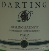 達亭酒莊杜爾克海姆諾恩格騰珍藏雷司令甜白葡萄酒(Darting Durkheimer Nonnengarten Riesling Kabinett, Pfalz, Germany)