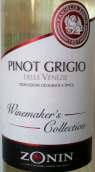 卓林釀酒師珍藏灰皮諾干白葡萄酒(Zonin Winemaker's Collection Pinot Grigio Delle Venezie, Veneto, Italy)