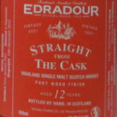 埃德拉多爾原桶12年波特桶陳蘇格蘭單一麥芽威士忌(Edradour Straight From The Cask Aged 12 Years Port Wood Finish Highland Single Malt Scotch Whisky, Highlands, UK)