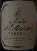 梅特愛士圖爾干白葡萄酒(Maitre d'Estournel Blanc, Bordeaux, France)