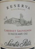 桑塔麗塔酒莊珍藏赤霞珠紅葡萄酒(Santa Rita Reserva Cabernet Sauvignon, Maipo Valley, Chile)