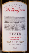 威靈頓Bin 19赤霞珠-梅洛干紅葡萄酒(Grandeur Wellington Bin 19 Cabernet Merlot, McLaren Vale, Australia)