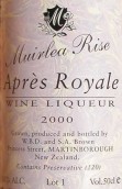 穆伊雷亞亞普萊斯利口酒(Muirlea Rise Apres Wine Liqueur, Wairarapa, New Zealand)