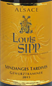 路易·斯普酒莊瓊瑤漿晚收白葡萄酒(Louis Sipp Gewurztraminer Vendanges Tardives, Alsace, France)